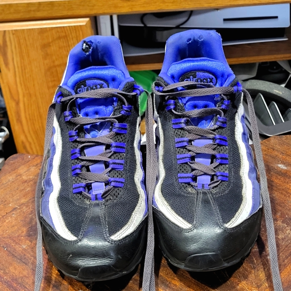 SIZE 13 - NIKE AIR MAX 95 ESSENTIAL PERSIAN BLUE/WHITE/BLACK 749766-501